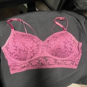 Victoria's Secret Pink Lace Bra with Balconette Style